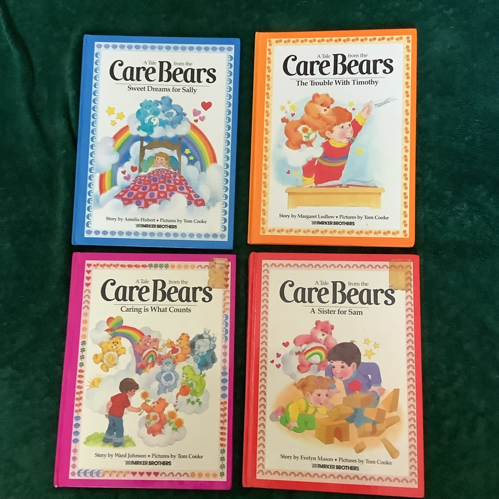 Four Care Bears 1983 hardcover books first edition